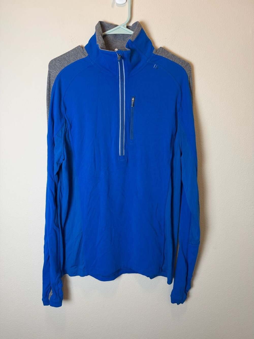 Lululemon Barricade 1/2 Zip Size L Blue Pullover Running Shirt